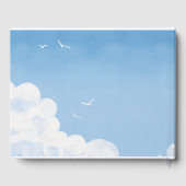 Lichtblauwe lucht Waterverf bruiloft gastenboek (Achterkant)