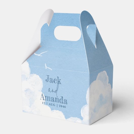 Lichtblauwe lucht Waterverf bruiloft gunst dozen Bedankdoosjes (Achterkant)