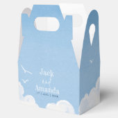 Lichtblauwe lucht Waterverf bruiloft gunst dozen Bedankdoosjes (Geopend)