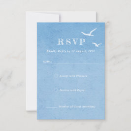 Lichtblauwe lucht Waterverf bruiloft uitnodiging R