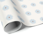 Lichtblauwe Madelief Cadeaupapier (Rol Hoek)