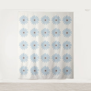 Lichtblauwe Madelief Wandkleed