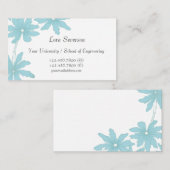 Lichtblauwe madeliefjes Afstuderen Contactkaartje (Voorkant / Achterkant)