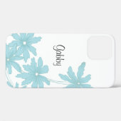 Lichtblauwe Madeliefjes op Wit Case-Mate iPhone Case (Achterkant (horizontaal))