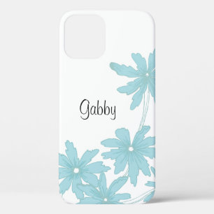 Lichtblauwe Madeliefjes op Wit Case-Mate iPhone Case