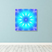 lichtblauwe mandala canvas afdruk (Insitu (Houten vloer))