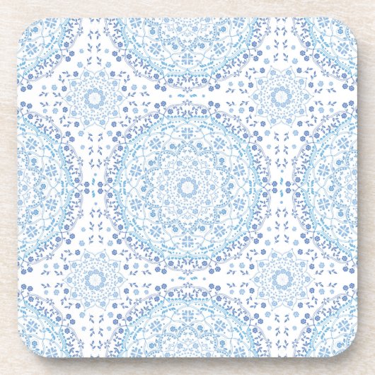 Lichtblauwe mandala onderzetter (Voorkant)