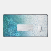 Lichtblauwe Mandala Zen Bureaumat (Keyboard & Muis)