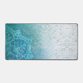Lichtblauwe Mandala Zen Bureaumat (Voorkant)