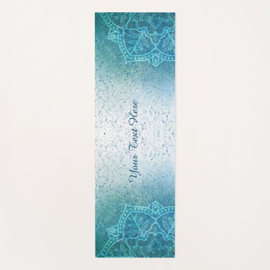 Lichtblauwe Mandala Zen Yoga Mat (Voorkant)