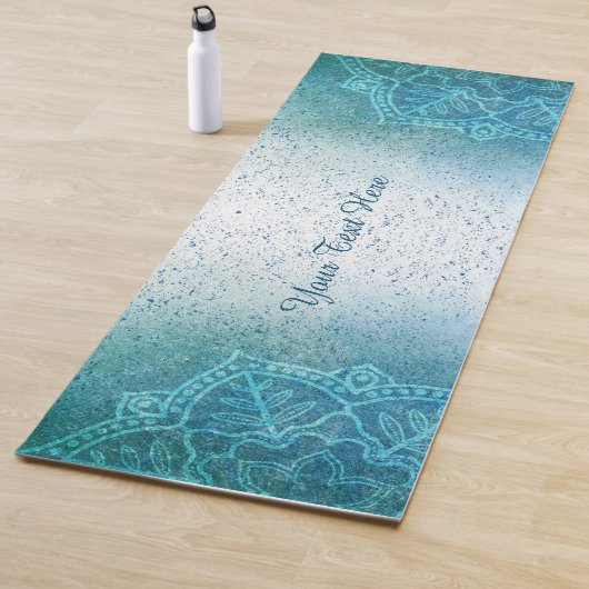 Lichtblauwe Mandala Zen Yoga Mat (In situ)