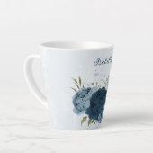 lichtblauwe marine bloemen latte mok (Linkerhoek)