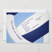 Lichtblauwe marine volleybal meisje verjaardag kaart (Achterkant)