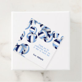 Lichtblauwe marine volleyballen Kids verjaardagsfe Bedankjes Labels