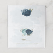 Lichtblauwe marineblauwe bloemen botanische bruilo plaatskaartje (Buitenkant ongevouwen)