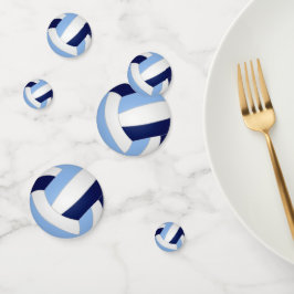 Lichtblauwe marineblauwe volleybal kinder sportpar confetti