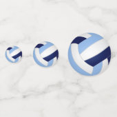 Lichtblauwe marineblauwe volleybal kinder sportpar confetti (Voorkanten)