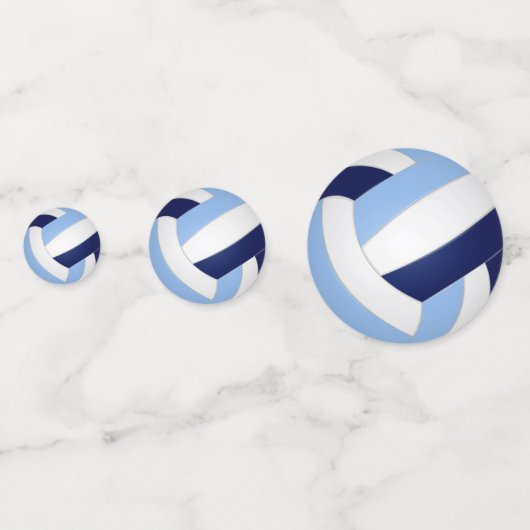 Lichtblauwe marineblauwe volleybal kinder sportpar confetti (Voorkanten)