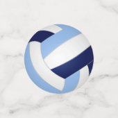 Lichtblauwe marineblauwe volleybal kinder sportpar confetti (Kleine voorkant)