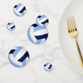 Lichtblauwe marineblauwe volleybal kinder sportpar confetti (Groep)