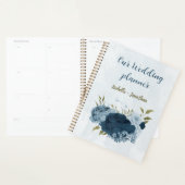 lichtblauwe marinebloemen bruiloft planner (Display)