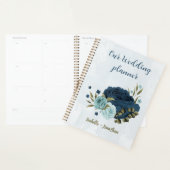 lichtblauwe marinebloemen bruiloft planner (Display)