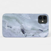 Lichtblauwe marmer Case-Mate iPhone case (Achterkant (horizontaal))