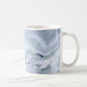Lichtblauwe marmer koffiemok