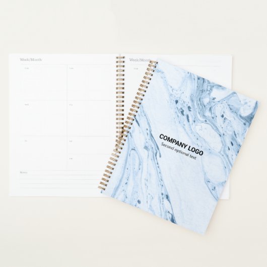 Lichtblauwe marmerachtergrond planner (Display)