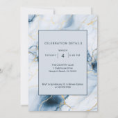 Lichtblauwe marmeren 95e verjaardag kaart (Achterkant)