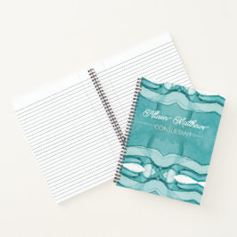 Lichtblauwe marmeren elegante moderne patroon notitieboek