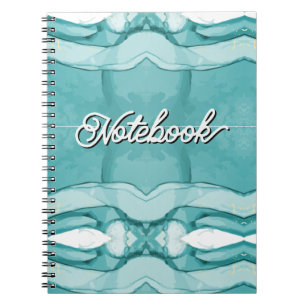 Lichtblauwe marmeren elegante moderne patroon notitieboek