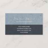 Lichtblauwe marmerstructuur elegante monogram stri visitekaartje (Achterkant)