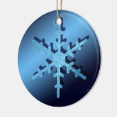 Lichtblauwe metallic look sneeuwvlok mooi keramisch ornament (Links)