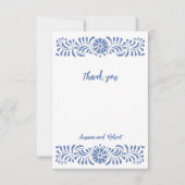 LICHTBLAUWE MEXICAANSE TALAVERA BEDANKKAART (Voorkant)