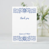 LICHTBLAUWE MEXICAANSE TALAVERA BEDANKKAART (Staand voorkant)