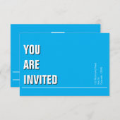 Lichtblauwe minimale kerk uitnodigen (Voorkant / Achterkant)