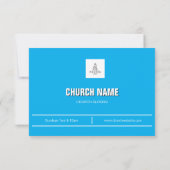 Lichtblauwe Minimale Kerk Uitnodiging (Achterkant)