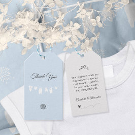 Lichtblauwe minimalistische Baby Boy Shower Cadeaulabel