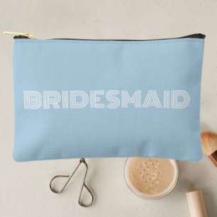Lichtblauwe moderne typografie bruidsmeisje etui