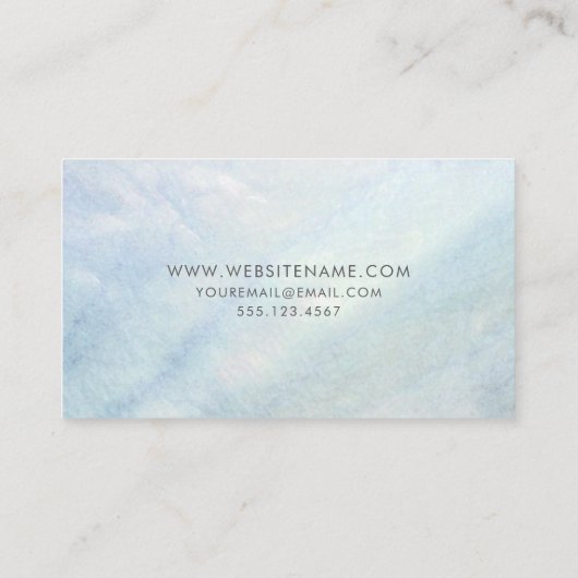 Lichtblauwe moeder van Parelminimalist Visitekaartje (Achterkant)