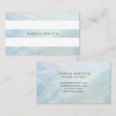 Lichtblauwe moeder van Pearl Stripes Patroon Elega Visitekaartje (Voorkant / Achterkant)