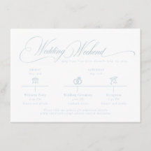 Lichtblauwe Monogram Huwelijksdetails Bijlagekaart