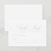 Lichtblauwe Monogram Trouw RSVP Kaart (Voorkant / Achterkant)