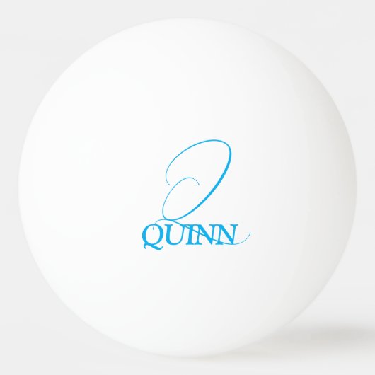 Lichtblauwe Monogrammed Ping Pong Paddle Pingpongbal (Voorkant)