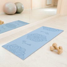 Lichtblauwe mooie mandala met aangepaste naam