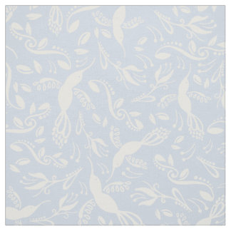 Lichtblauwe, mooie vogelvogels Colibri Stof