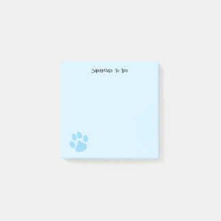 Lichtblauwe Mopige Pootafdruk Personaliseerbare Ta Post-it® Notes