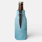 Lichtblauwe muur textuur fles koeler (Fles Achterkant)