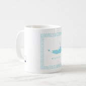 Lichtblauwe Nantucket 02554 Postcode Koffie Mok (Voorkant links)